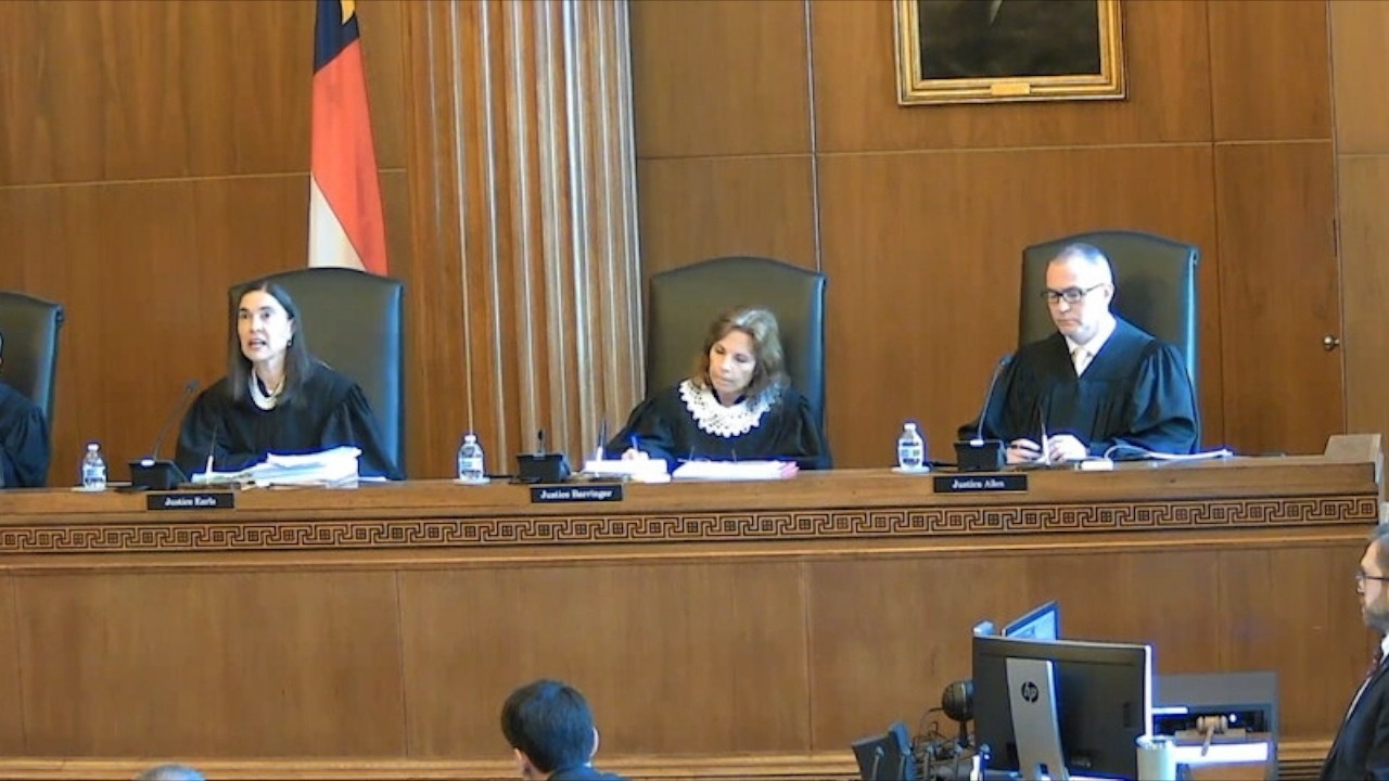 Anita Earls, Tamara Barringer, and Trey Allen in N.C. Supreme Court