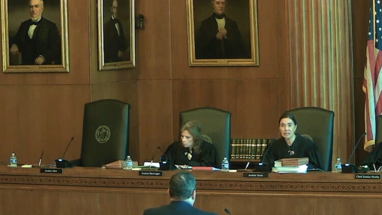 Tamara Barringer and Anita Earls at the state Supreme Court