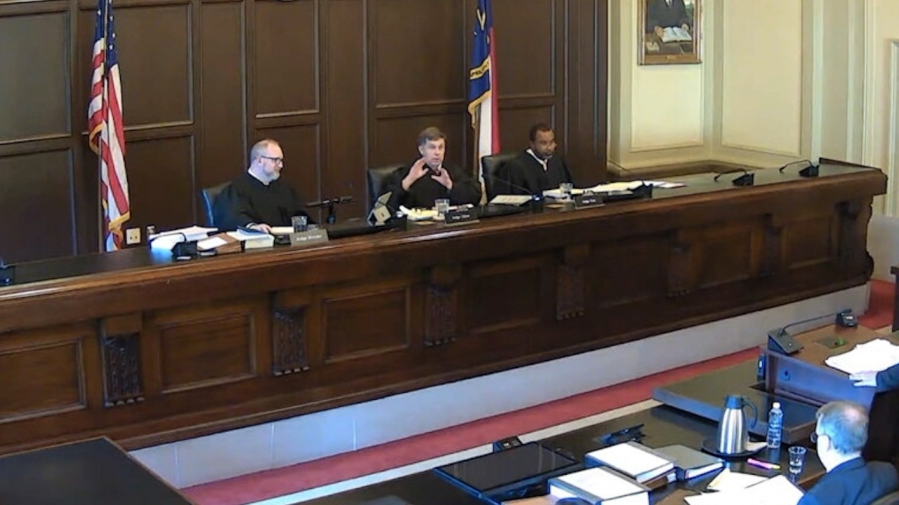 Judges Hunter Murphy, Chris Dillon, and Fred Gore at the N.C. Court of Appeals