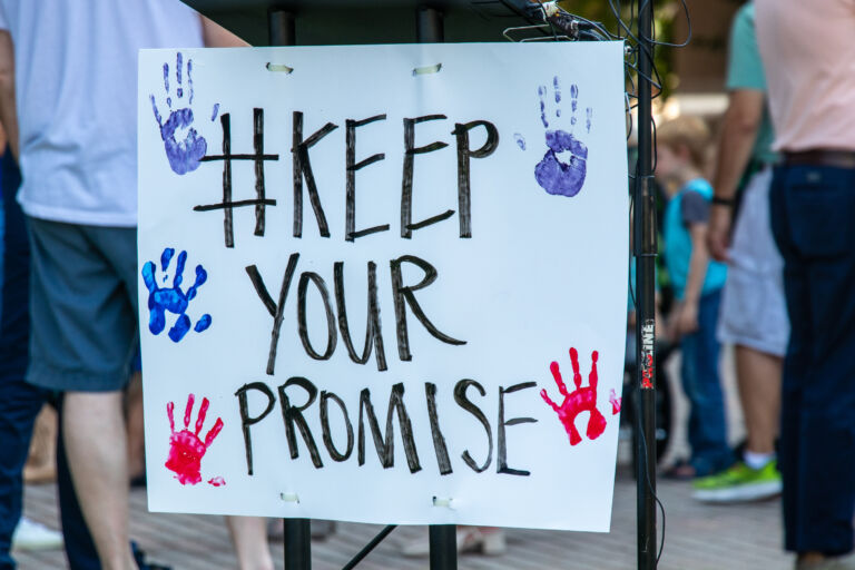 Sign at School Choice Press Conference
