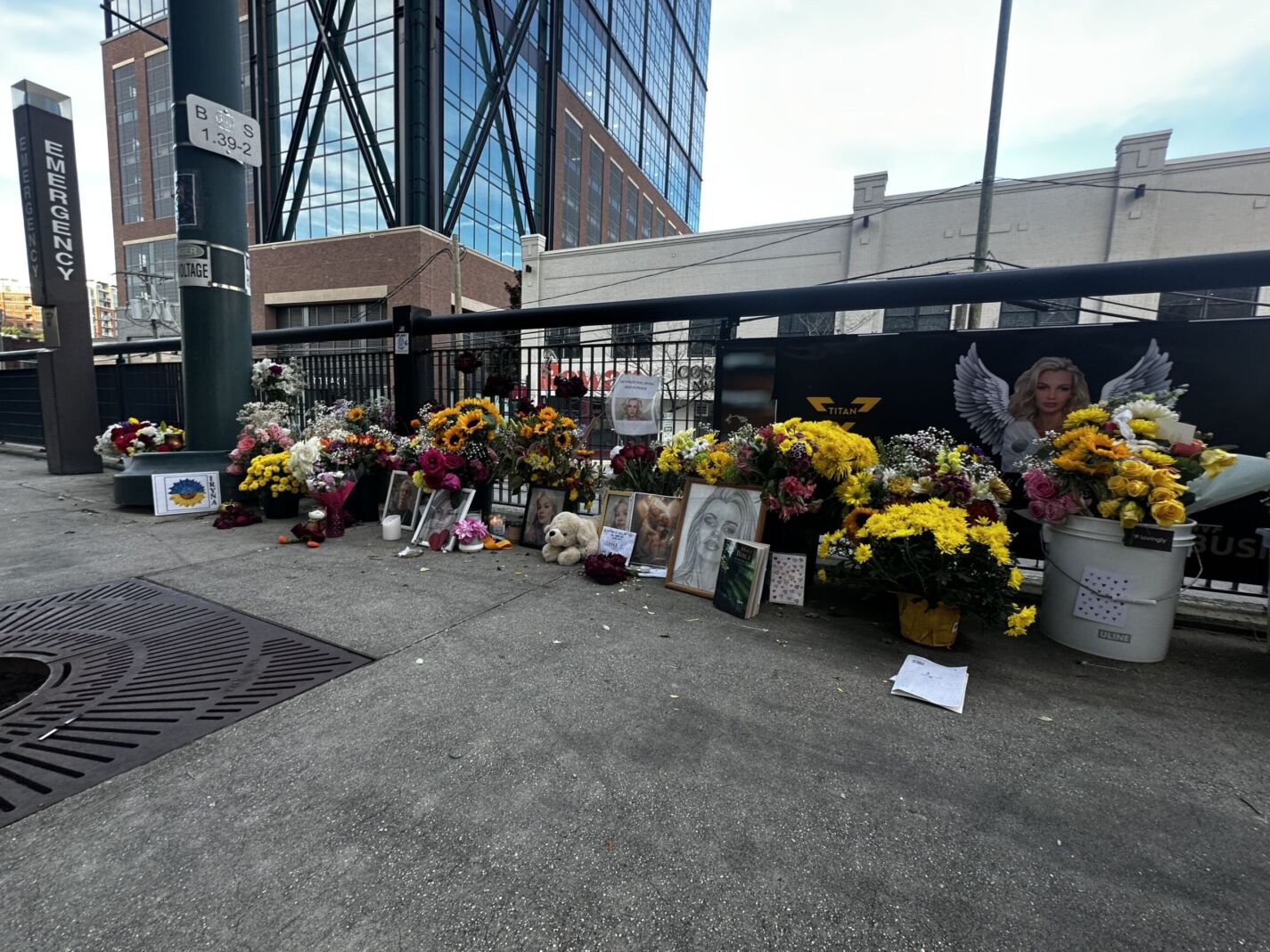 Memorial for Iryna Zarutska at the Charlotte lightrail stop where she was murdered. Source: Carolina Journal