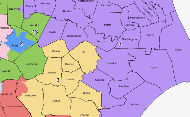 Congressional election map for 2024 eastern districts