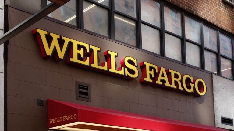 Wells Fargo yellow bank sign